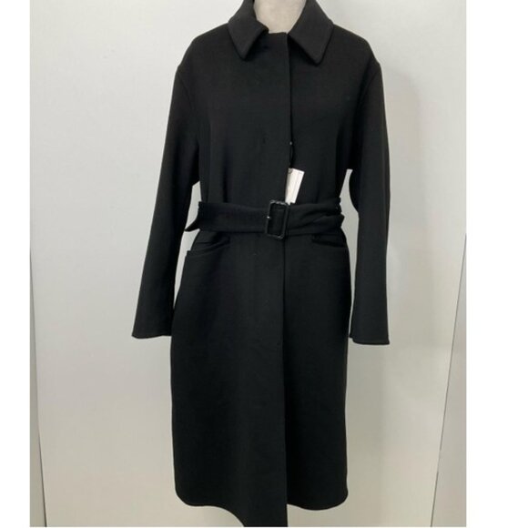 Uniqlo x JW Anderson Black Wool Trench Double Face Belted Coat Women's XS NWT - Picture 4 of 13